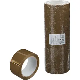 Клейкая лента упаковочная 48 мм х 66 м 45 мкм коричневая (6 штук в упаковке)