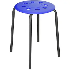 Табурет ТП01 синий (пластик/металл черный)