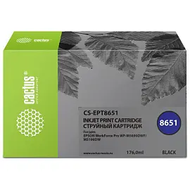 Картридж струйный Cactus CS-EPT8651 T8651 C13T865140 для Epson черный совместимый