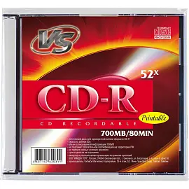 Диск CD-R VS 700 МБ 52x slim VSCDRIPSL501 (5 штук в упаковке)