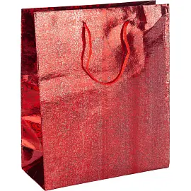 Пакет подарочный голография, красный, 18х21х8см, GBZ090 red