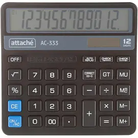 Калькулятор настольный Attache AС-333 12-разрядный черный 147x145x30 мм