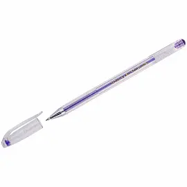 Ручка гелевая Crown "Hi-Jell Metallic" фиолетовая металлик, 0,7мм