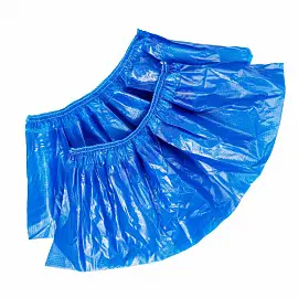 Бахилы одноразовые EleGreen полиэтиленовые повышеной плотности 32 мкм синие (10 г, 300 пар в упаковке)
