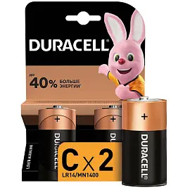 Батарейка C (LR14) Duracell (2 штуки в упаковке)