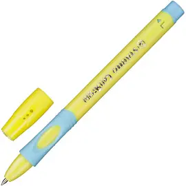 Ручка шариковая неавтоматическая Stabilo LeftRight для левшей синяя (желто-голубой корпус, толщина линии 0.45 мм)