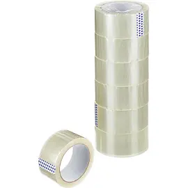 Клейкая лента упаковочная 48 мм х 66 м 45 мкм прозрачная (72 штуки в упаковке)