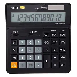 Калькулятор настольный Deli EM01020 12-разрядный черный 161x151x34 мм