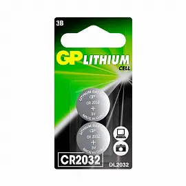 Батарейка CR2032 GP Lithium (2 штуки в упаковке)