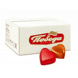 Конфеты шоколадные Сердечки красные 1.8 кг