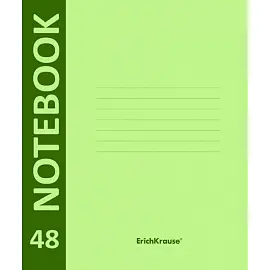 Тетрадь общая ErichKrause Neon А5 48 листов в клетку на скрепке (обложка зеленая)