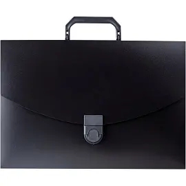 Папка-портфель пластиковая Attache A4 черная (370х250 мм, 1 отделение)