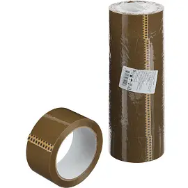 Клейкая лента упаковочная 48 мм х 66 м 47 мкм коричневая (6 штук в упаковке)