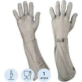Перчатка кольчужная Certaflex Simplex-190 mm для защиты от порезов и проколов (1 штука, отворот 19 см, размер L)