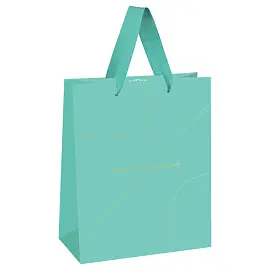 Пакет подарочный 18*23*10см MESHU "Monocolor. Tiffany", отд. фольгой, матовая ламинация