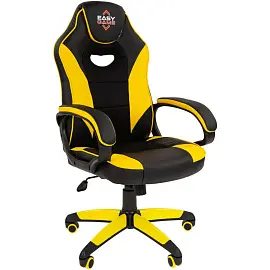 Кресло игровое Easy Game 690 TPU желтое/черное (экокожа/ткань, пластик)