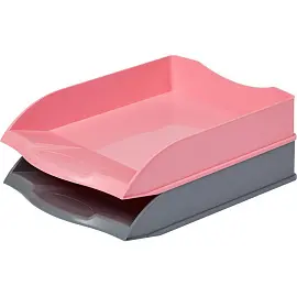 Лоток горизонтальный для бумаг Attache Selection пластиковый ассорти красный и серый (2 штуки в упаковке)