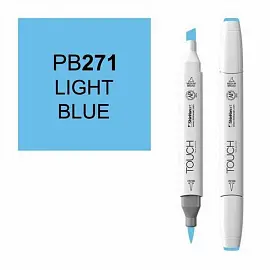 Маркер Touch brush двухсторонний светло-синий (толщина линии 1-5 мм)