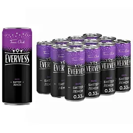 Напиток Evervess Tonic club Биттер Лемон газированный 0.33 л (12 штук в упаковке)