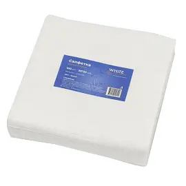 Салфетка спанлейс 20х20 см, белый, White Line, 100шт/упак, 10271
