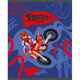 Тетрадь общая №1 School Motocross А5 48 листов в клетку на скрепке обложка с рисунком ВД-лак