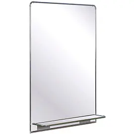 Зеркало МГЛ_ настенное 32Р2 (400x600) рама ПВХ серебро, 1 полка
