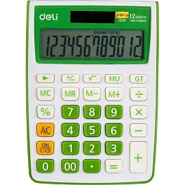 Калькулятор настольный Deli E1238 12-разрядный зеленый 145x105x27 мм