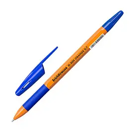 Ручка шариковая неавтоматическая ErichKrause R-301 Orange Stick&Grip синяя (толщина линии 0.35 мм)