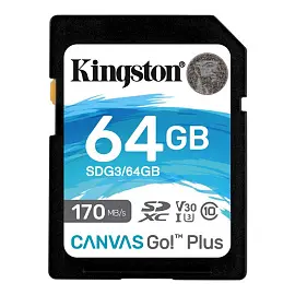 Карта памяти 64 Гб SDXC Kingston Canvas Go! Plus UHS-I U3 A2 V30 (SDG3/64Gb)