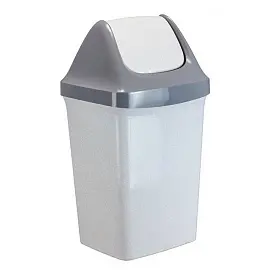 Ведро для мусора Idea Свинг 50л пластик белое/серое (73,3x40,1)