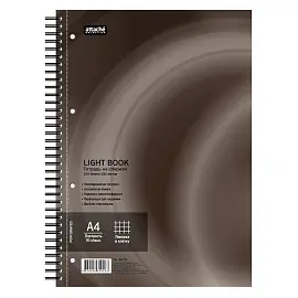 Бизнес-тетрадь Attache Selection LightBook А4 100 листов коричневая в клетку на спирали (218х297 мм)