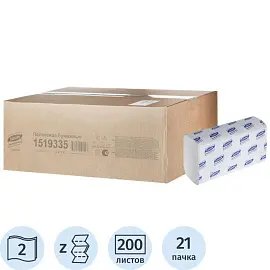 Полотенца бумажные листовые Luscan Professional Z-сложения 2-слойные 21 пачка по 200 листов