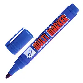 Маркер перманентный Crown Multi Marker синий (толщина линии 3-5 мм) круглый наконечник