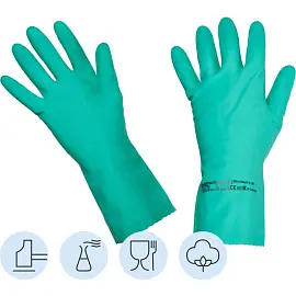 Перчатки латексные Vileda Professional многоцелевые повышенная прочность зеленые (размер 7, S, 100755)