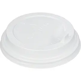Крышка для стакана 90 мм пластиковая белая с клапаном 100 штук в упаковке Сканди Пакк