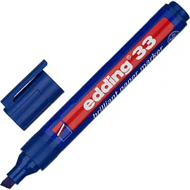 Маркер перманентный пигментный Edding E-33/003 синий (толщина линии 1,5-3 мм) скошенный наконечник
