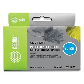 Картридж струйный CACTUS (CS-CB325N) для HP Photosmart D5400, желтый