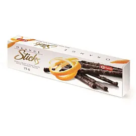 Шоколад Carletti хрустящие палочки из темн. шок. с апельсиновым вкусом, 75г