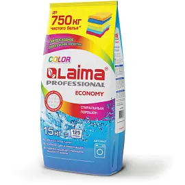 Стиральный порошок автомат 15 кг LAIMA PROFESSIONAL Color, для всех типов тканей, 605572