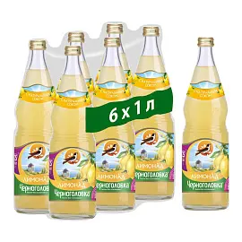 Напиток газированный Черноголовка Лимонад 1 л (6 штук в упаковке)