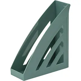 Лоток вертикальный для бумаг 90 мм Комус Ницца пластиковый зеленый