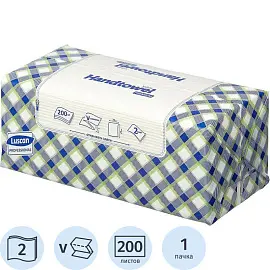 Полотенца бумажные листовые Luscan Professional 2-слойные 200 листов в упаковке
