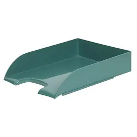 Лоток горизонтальный для бумаг Комус Ницца пластиковый зеленый