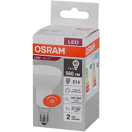 Лампа светодиодная Osram 8 Вт Е27 (R, 3000 К, 640 Лм, 220 В, 4058075581838)