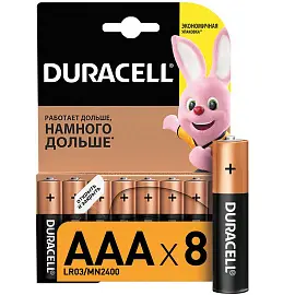 Батарейка ААА мизинчиковая Duracell (8 штук в упаковке)