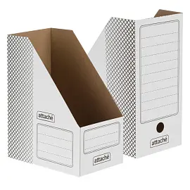 Лоток вертикальный для бумаг 150 мм Attache картонный белый (2 штуки в упаковке)