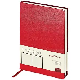 Ежедневник недатированный Bruno Visconti Megapolis искусственная кожа А5 160 листов красный (142x214 мм)