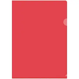 Папка-уголок OfficeSpace А4, 150мкм, пластик, прозрачная красная