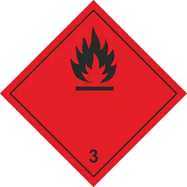 Знак безопасности Легковоспламеняющиеся жидкости О3 (250x250 мм, полипропиленовая пленка)