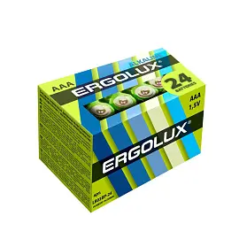 Батарейка ААА мизинчиковая Ergolux Alkaline (24 штуки в упаковке)